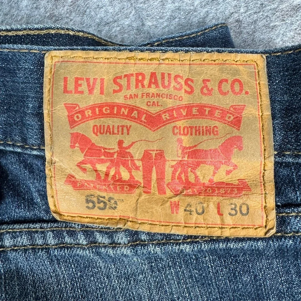 Levis 559 Relaxed Straight Jeans Mens 40x30 Blue Denim Medium Wash 100%‎ Cotton